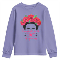 Frida Kahlo Quotes Youth Sweatshirt Enamorate De Ti De La Vida Mexican Artist - Wonder Print Shop