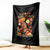 Afro Latina Power Throw Blanket Hispanic Heritage Month Flowers - Wonder Print Shop