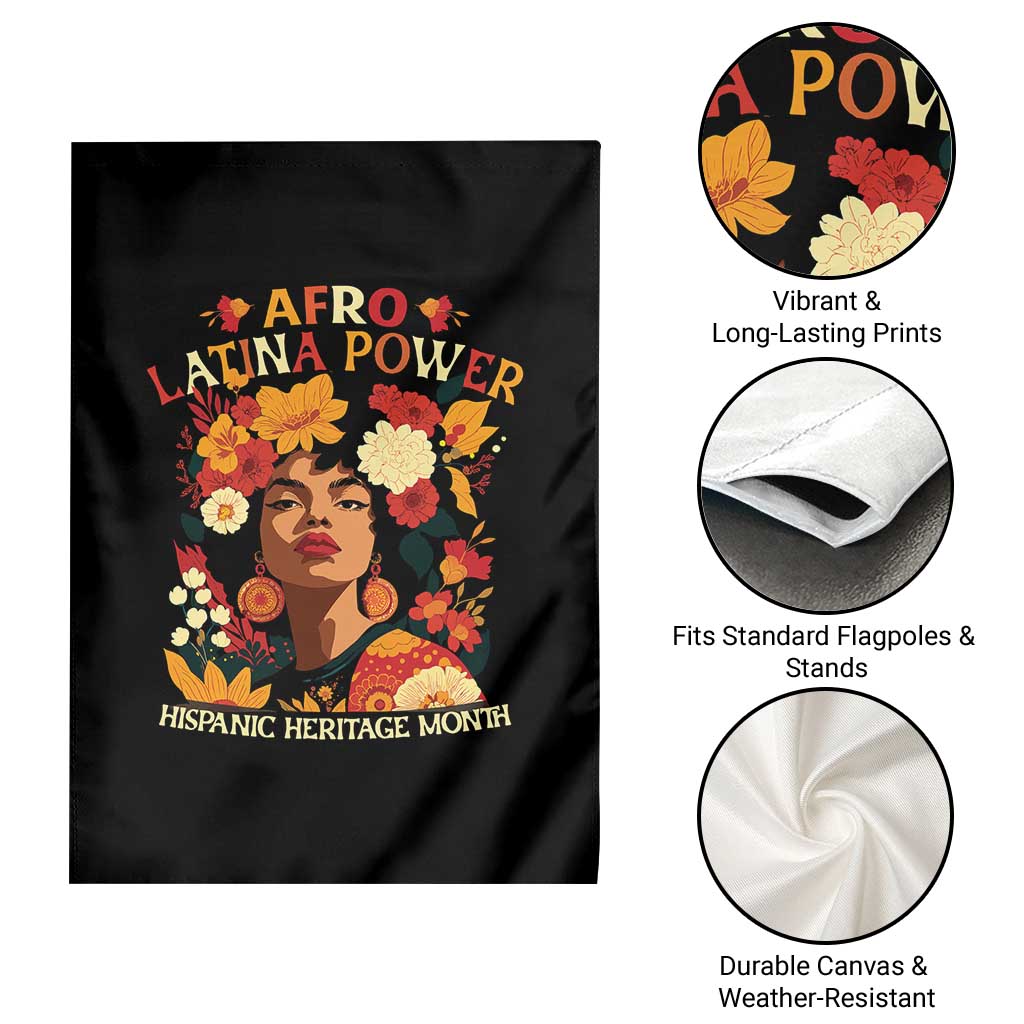 Afro Latina Power Garden Flag Hispanic Heritage Month Flowers - Wonder Print Shop