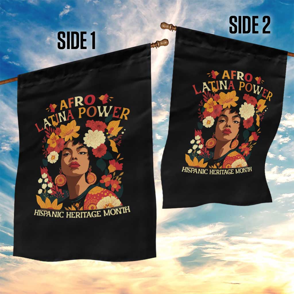 Afro Latina Power Garden Flag Hispanic Heritage Month Flowers - Wonder Print Shop
