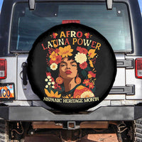Afro Latina Power Spare Tire Cover Hispanic Heritage Month Flowers - Wonder Print Shop