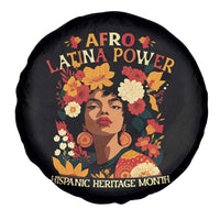 Afro Latina Power Spare Tire Cover Hispanic Heritage Month Flowers - Wonder Print Shop