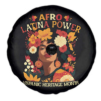Afro Latina Power Spare Tire Cover Hispanic Heritage Month Flowers - Wonder Print Shop