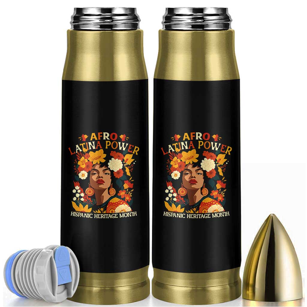 Afro Latina Power Bullet Tumbler Hispanic Heritage Month Flowers - Wonder Print Shop