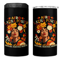 Afro Latina Power 4 in 1 Can Cooler Tumbler Hispanic Heritage Month Flowers - Wonder Print Shop