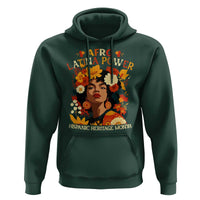 Afro Latina Power Hoodie Hispanic Heritage Month Flowers - Wonder Print Shop