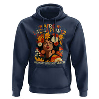 Afro Latina Power Hoodie Hispanic Heritage Month Flowers - Wonder Print Shop