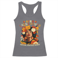 Afro Latina Power Racerback Tank Top Hispanic Heritage Month Flowers - Wonder Print Shop