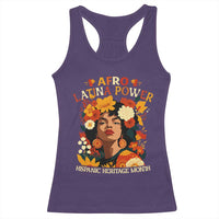 Afro Latina Power Racerback Tank Top Hispanic Heritage Month Flowers - Wonder Print Shop