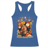Afro Latina Power Racerback Tank Top Hispanic Heritage Month Flowers - Wonder Print Shop