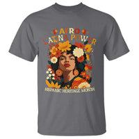 Afro Latina Power T Shirt Hispanic Heritage Month Flowers - Wonder Print Shop