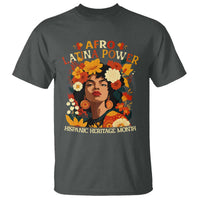 Afro Latina Power T Shirt Hispanic Heritage Month Flowers - Wonder Print Shop