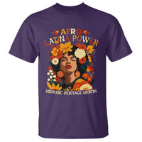 Afro Latina Power T Shirt Hispanic Heritage Month Flowers - Wonder Print Shop