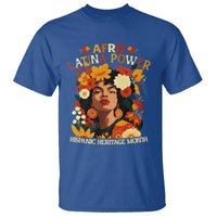 Afro Latina Power T Shirt Hispanic Heritage Month Flowers - Wonder Print Shop