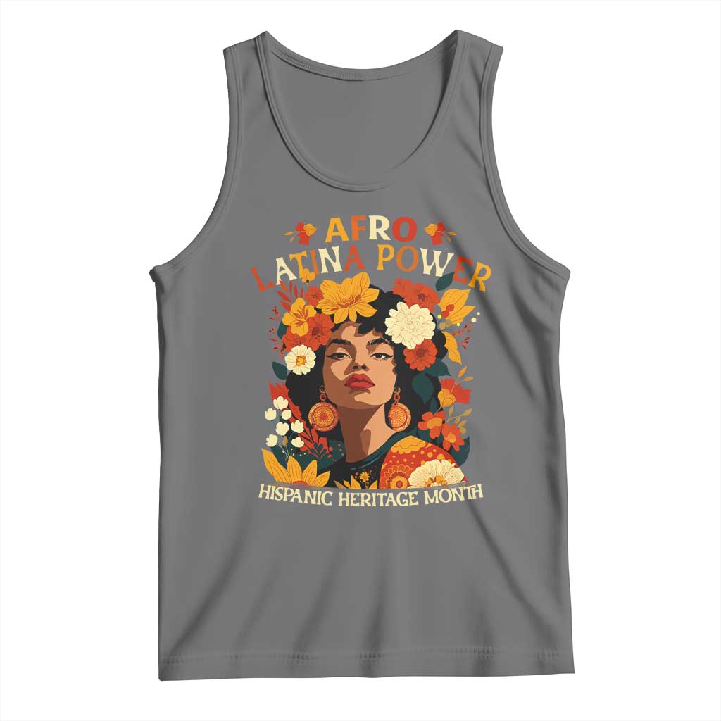 Afro Latina Power Tank Top Hispanic Heritage Month Flowers - Wonder Print Shop