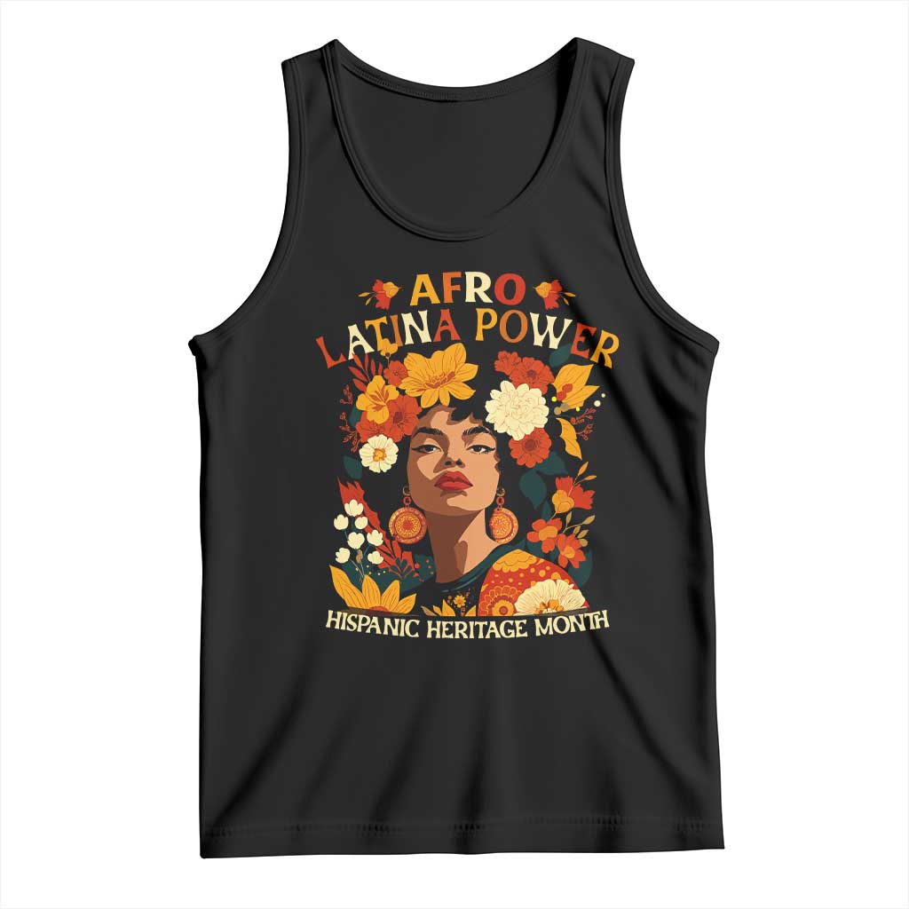 Afro Latina Power Tank Top Hispanic Heritage Month Flowers - Wonder Print Shop