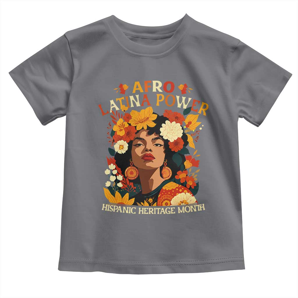 Afro Latina Power Toddler T Shirt Hispanic Heritage Month Flowers - Wonder Print Shop