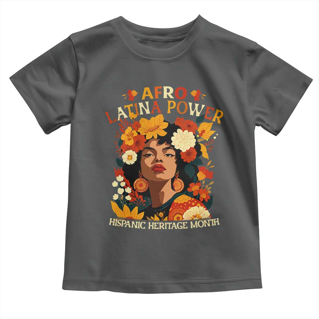 Afro Latina Power Toddler T Shirt Hispanic Heritage Month Flowers - Wonder Print Shop
