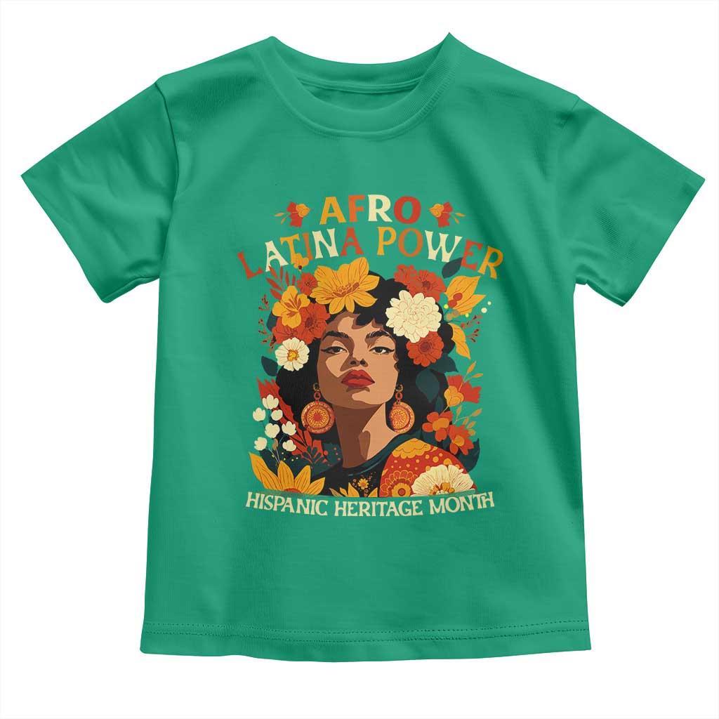 Afro Latina Power Toddler T Shirt Hispanic Heritage Month Flowers - Wonder Print Shop