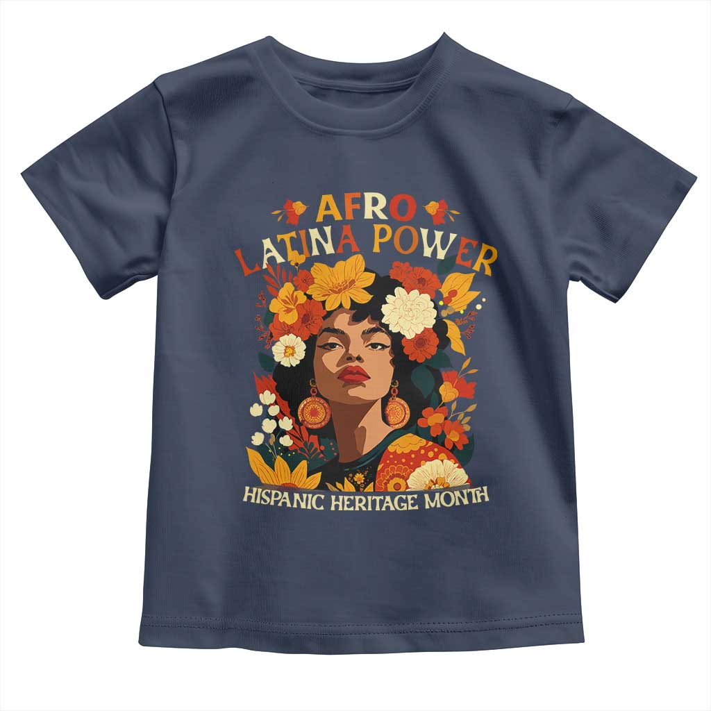 Afro Latina Power Toddler T Shirt Hispanic Heritage Month Flowers - Wonder Print Shop