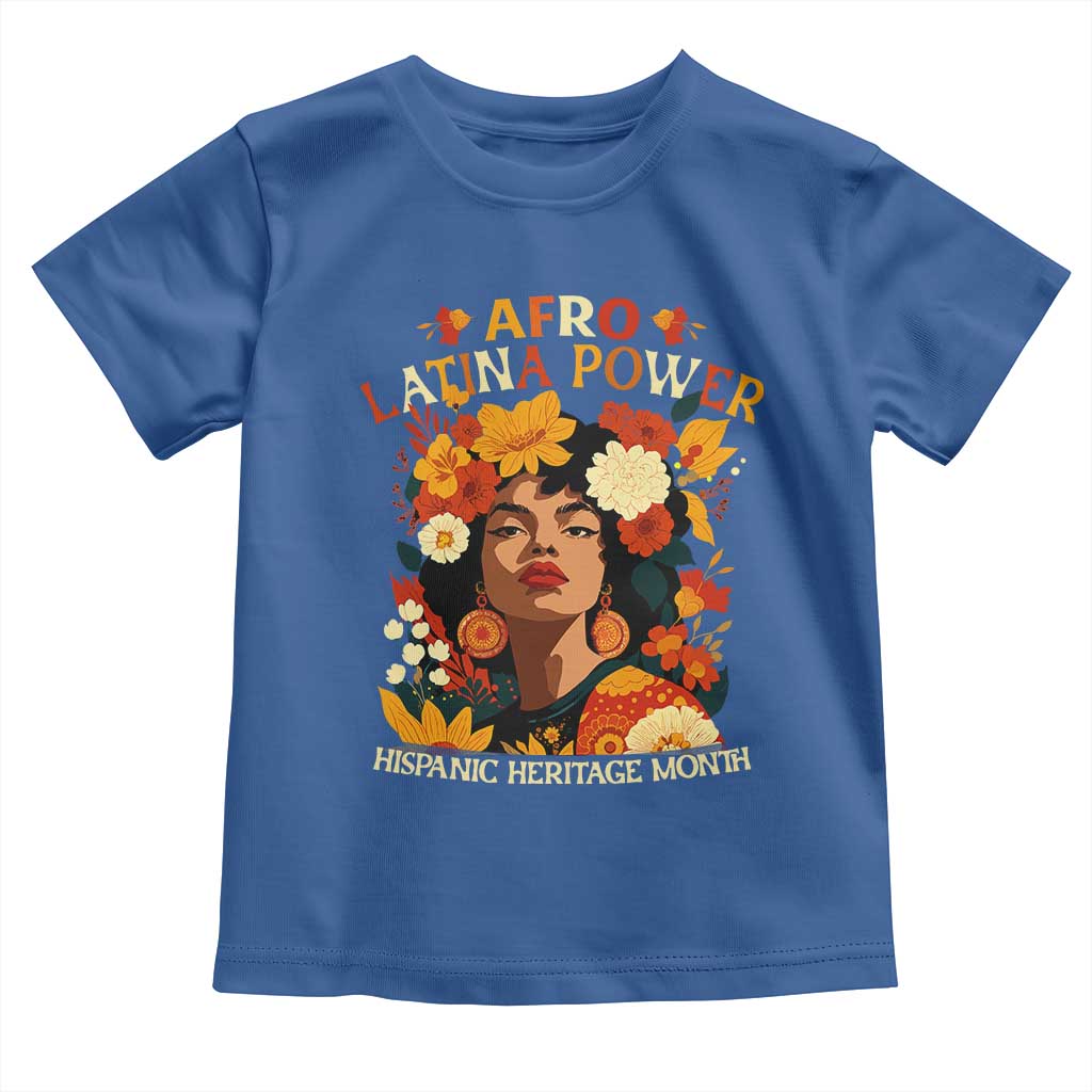 Afro Latina Power Toddler T Shirt Hispanic Heritage Month Flowers - Wonder Print Shop
