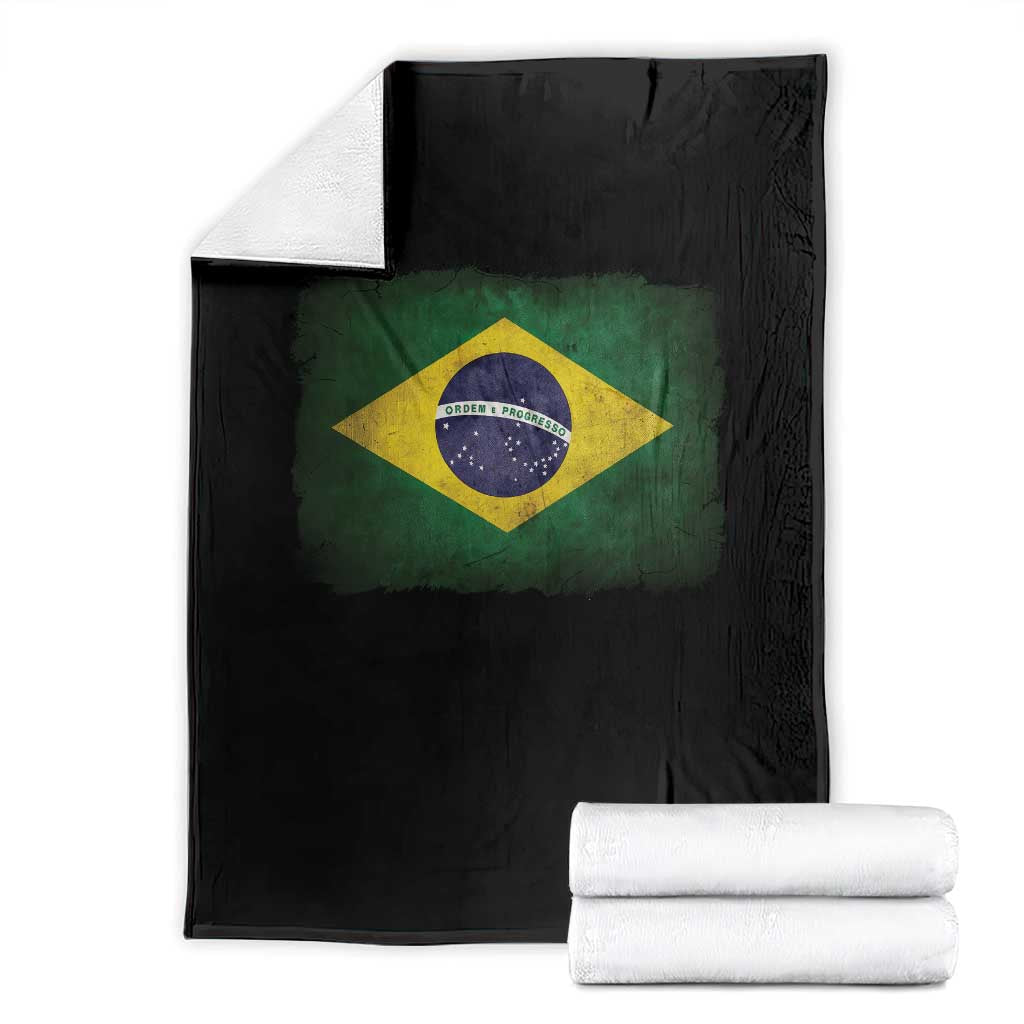 Brazilian Pride Latin America Vintage Brazil Flag Throw Blanket - Wonder Print Shop