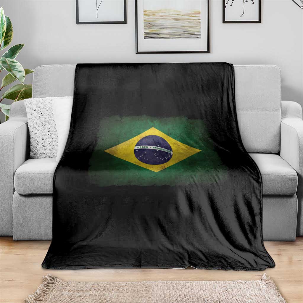 Brazilian Pride Latin America Vintage Brazil Flag Throw Blanket - Wonder Print Shop