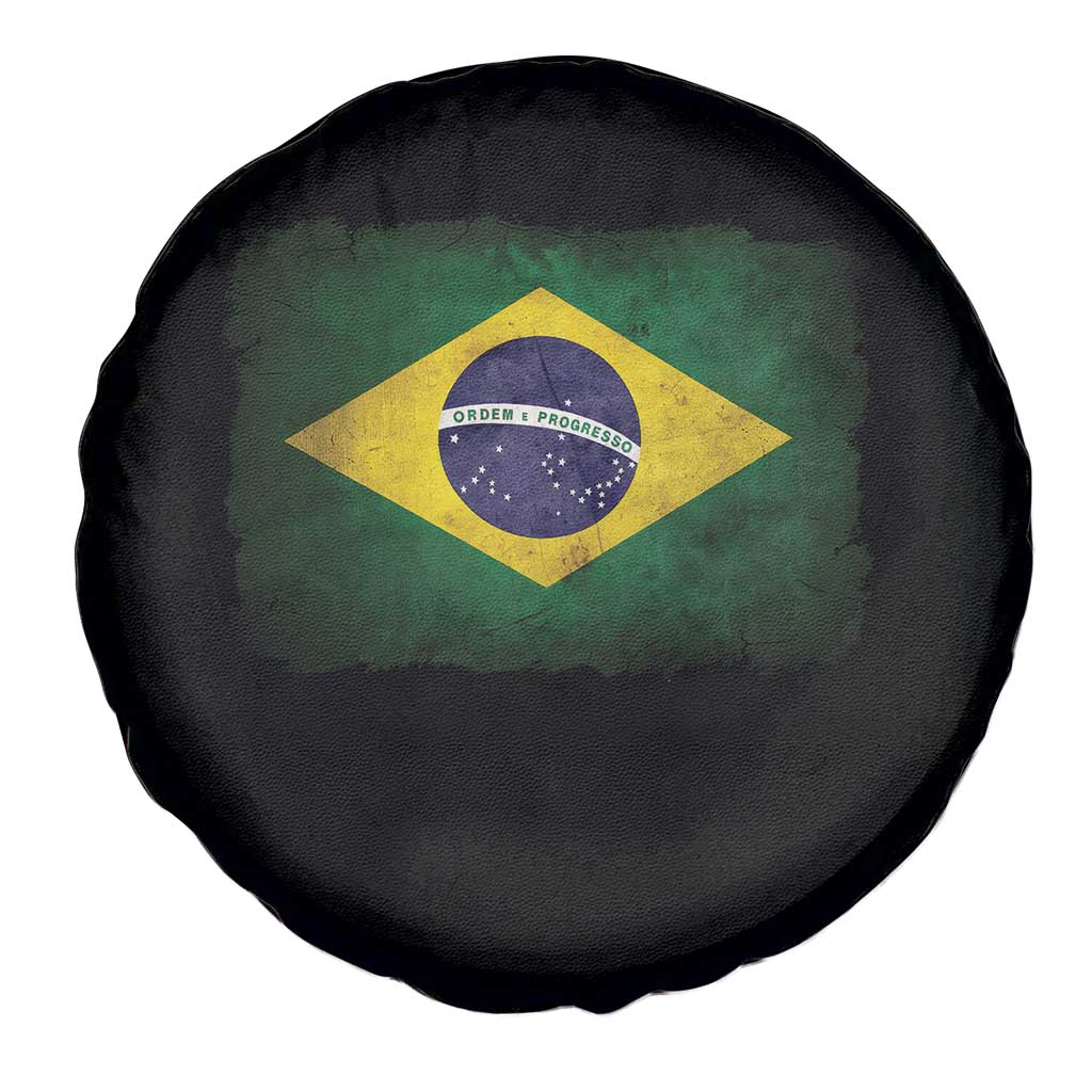 Brazilian Pride Latin America Vintage Brazil Flag Spare Tire Cover - Wonder Print Shop
