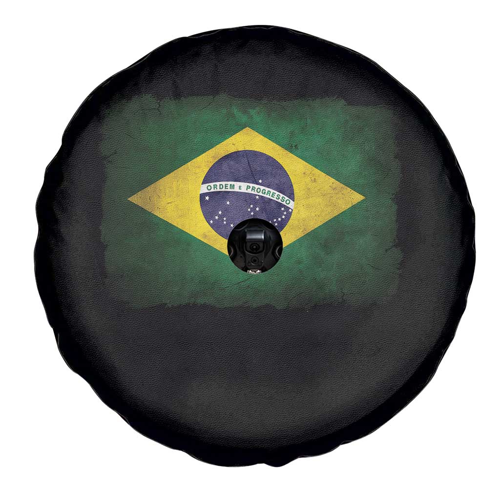 Brazilian Pride Latin America Vintage Brazil Flag Spare Tire Cover - Wonder Print Shop