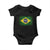 Brazilian Pride Latin America Vintage Brazil Flag Baby Onesie - Wonder Print Shop