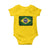 Brazilian Pride Latin America Vintage Brazil Flag Baby Onesie - Wonder Print Shop
