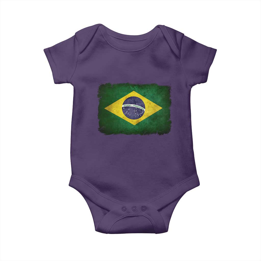 Brazilian Pride Latin America Vintage Brazil Flag Baby Onesie - Wonder Print Shop