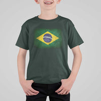 Brazilian Pride Latin America Vintage Brazil Flag T Shirt For Kid - Wonder Print Shop