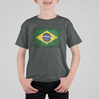 Brazilian Pride Latin America Vintage Brazil Flag T Shirt For Kid - Wonder Print Shop