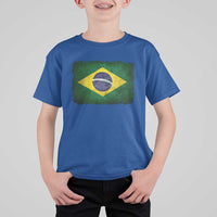 Brazilian Pride Latin America Vintage Brazil Flag T Shirt For Kid - Wonder Print Shop