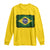 Brazilian Pride Latin America Vintage Brazil Flag Long Sleeve Shirt - Wonder Print Shop