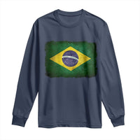 Brazilian Pride Latin America Vintage Brazil Flag Long Sleeve Shirt - Wonder Print Shop