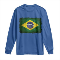 Brazilian Pride Latin America Vintage Brazil Flag Long Sleeve Shirt - Wonder Print Shop