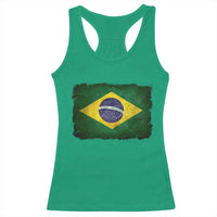 Brazilian Pride Latin America Vintage Brazil Flag Racerback Tank Top - Wonder Print Shop