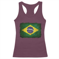 Brazilian Pride Latin America Vintage Brazil Flag Racerback Tank Top - Wonder Print Shop