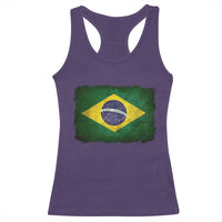 Brazilian Pride Latin America Vintage Brazil Flag Racerback Tank Top - Wonder Print Shop