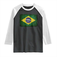 Brazilian Pride Latin America Vintage Brazil Flag Raglan Shirt - Wonder Print Shop