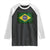 Brazilian Pride Latin America Vintage Brazil Flag Raglan Shirt - Wonder Print Shop