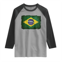 Brazilian Pride Latin America Vintage Brazil Flag Raglan Shirt - Wonder Print Shop
