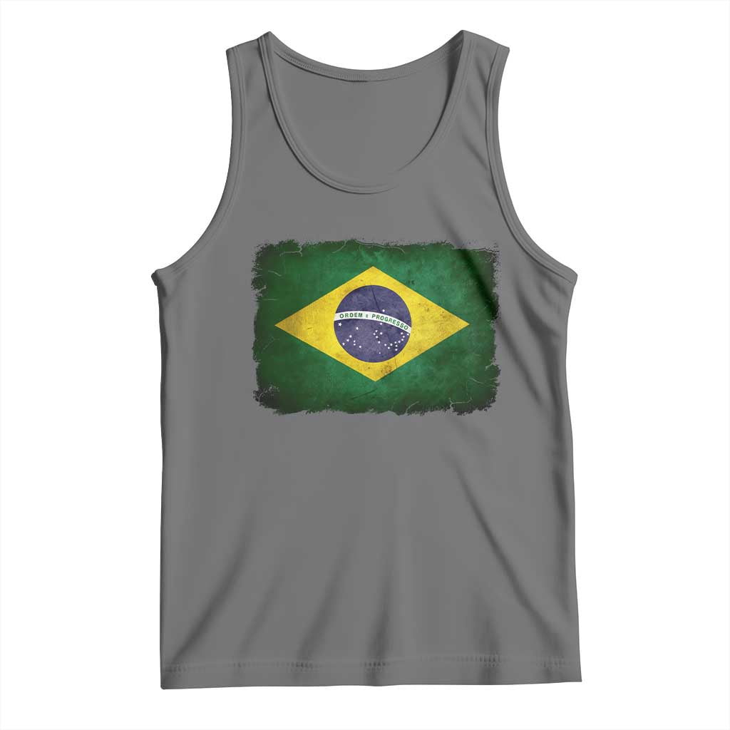 Brazilian Pride Latin America Vintage Brazil Flag Tank Top - Wonder Print Shop