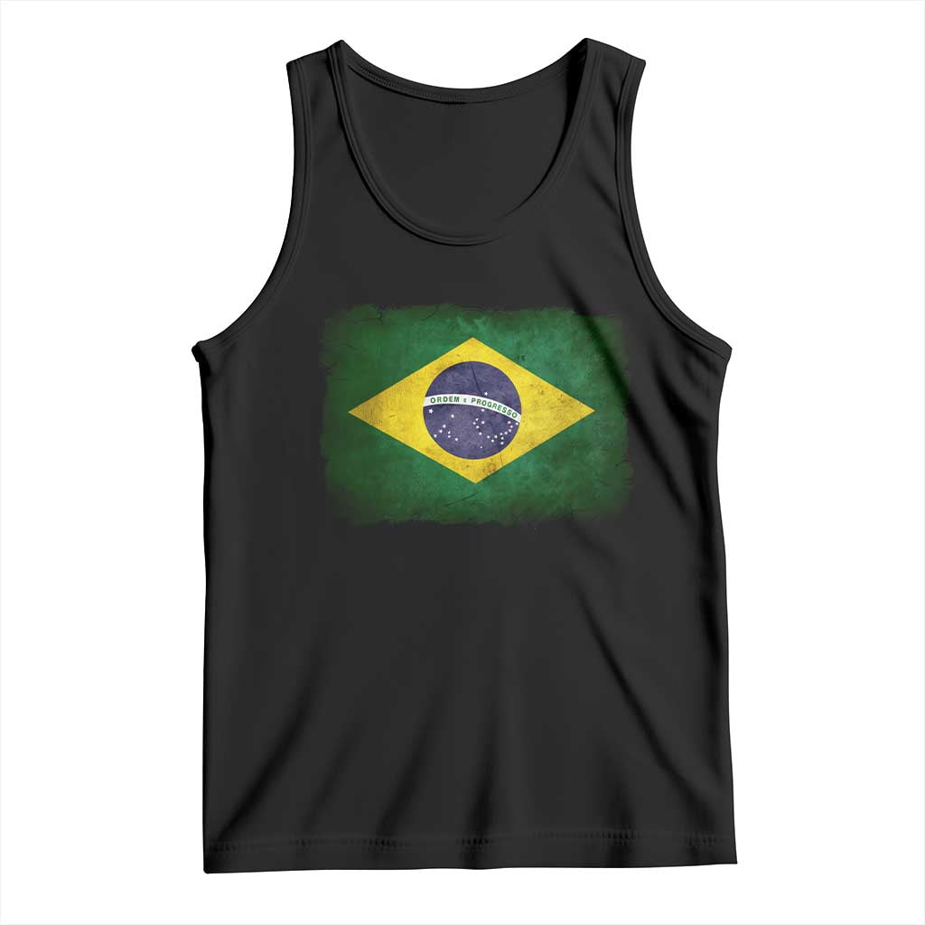 Brazilian Pride Latin America Vintage Brazil Flag Tank Top - Wonder Print Shop