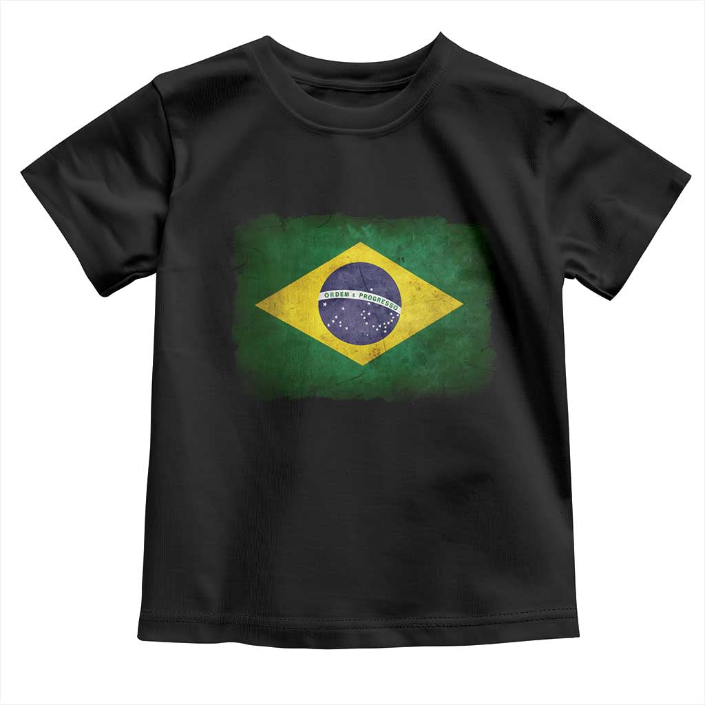 Brazilian Pride Latin America Vintage Brazil Flag Toddler T Shirt - Wonder Print Shop