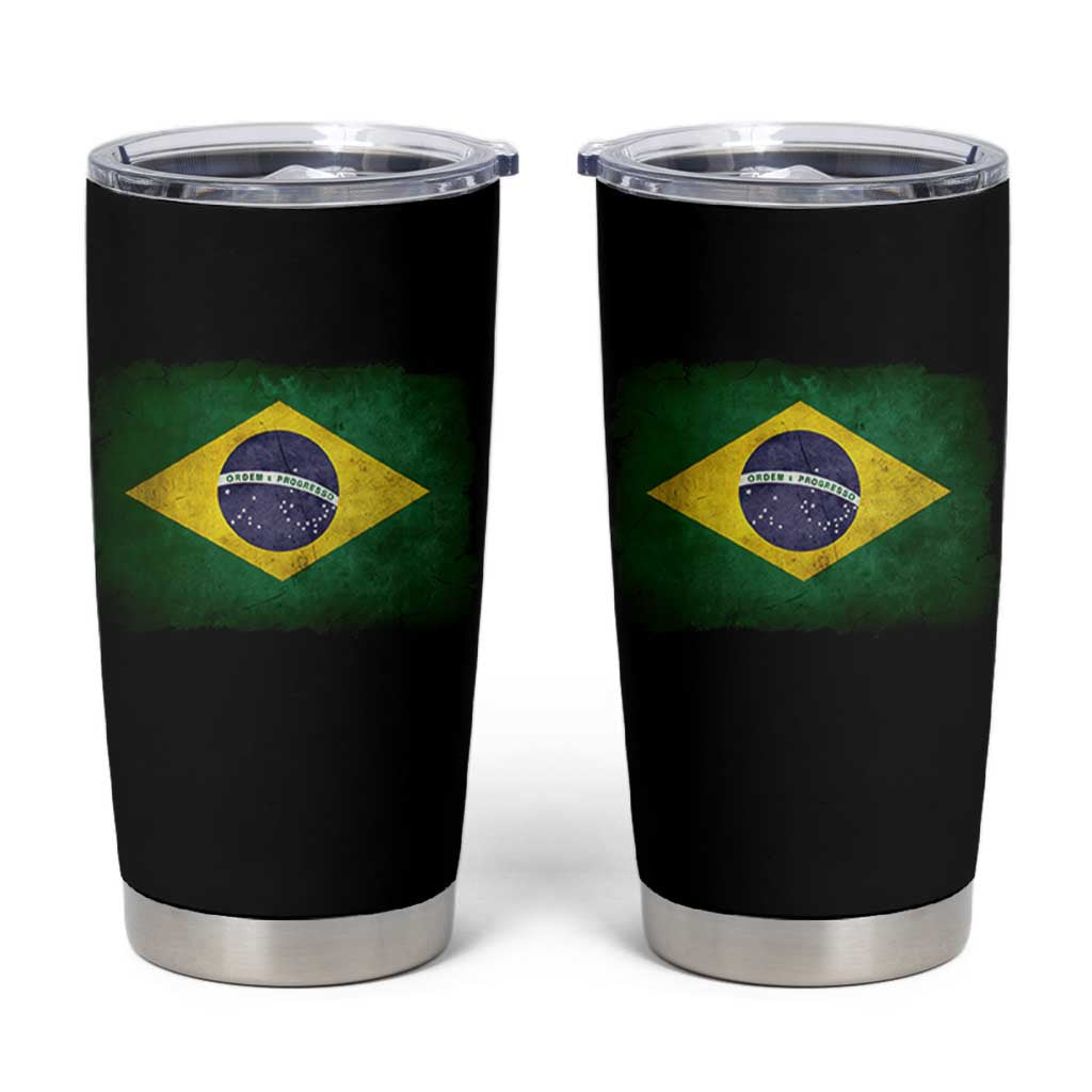 Brazilian Pride Latin America Vintage Brazil Flag Tumbler Cup - Wonder Print Shop