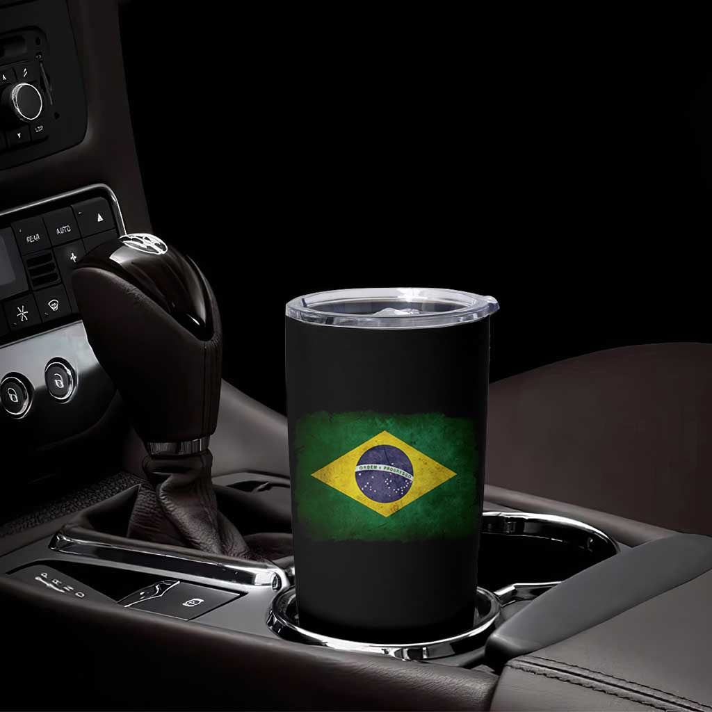 Brazilian Pride Latin America Vintage Brazil Flag Tumbler Cup - Wonder Print Shop
