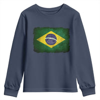 Brazilian Pride Latin America Vintage Brazil Flag Youth Sweatshirt - Wonder Print Shop